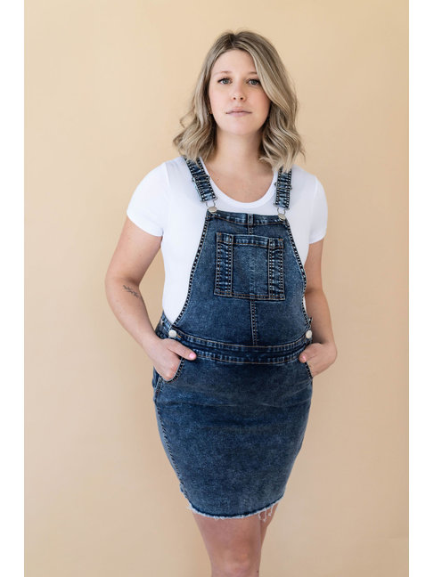 ROSE MATERNITÉ JUPE SALOPETTE - DENIM