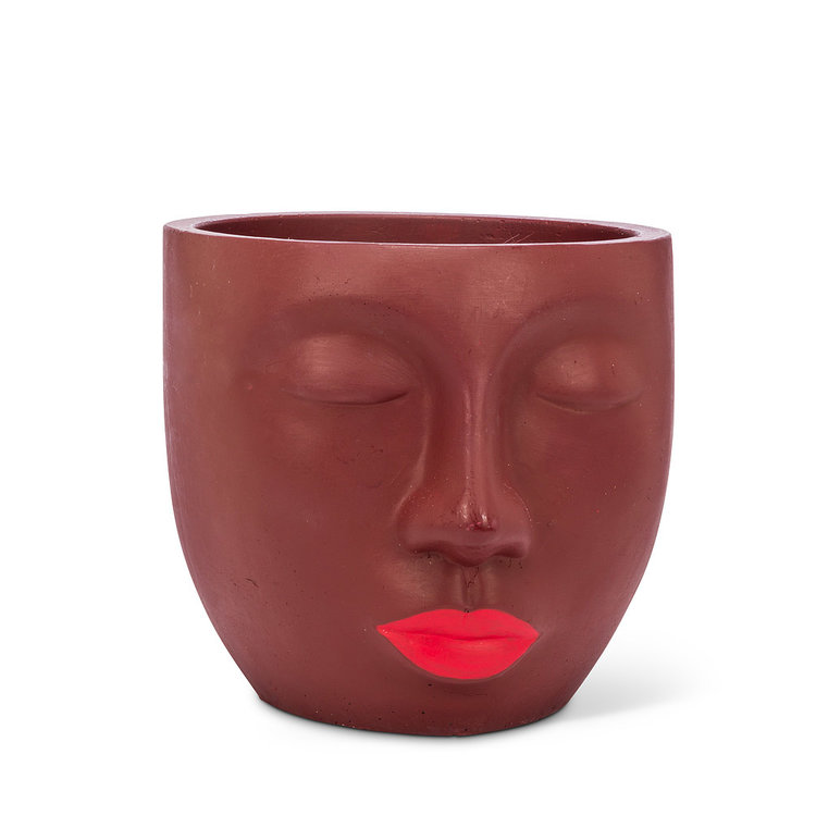ABBOTT CACHE-POT FACE WITH LIPSTICK - BRUN