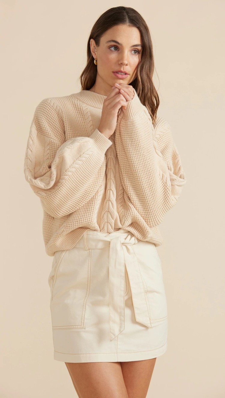 MINKPINK JUPE ZALA MINI - ECRU