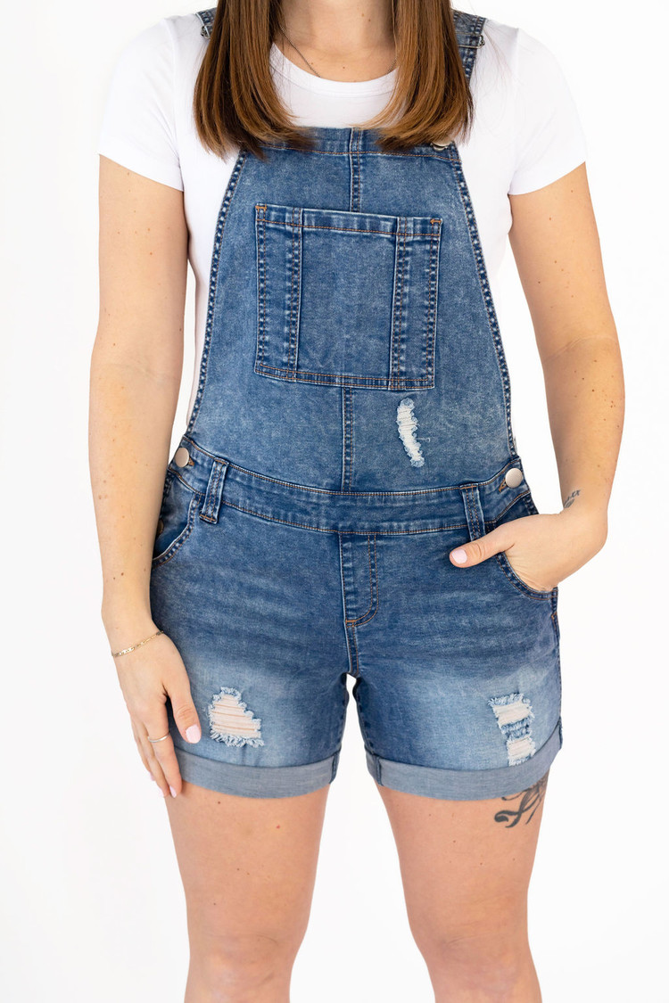 ROSE MATERNITÉ SHORT SALOPETTE - DENIM