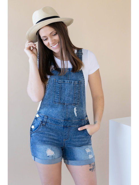 ROSE MATERNITÉ SHORT SALOPETTE - DENIM