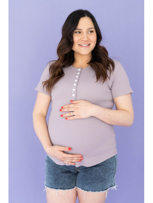 ROSE MATERNITÉ SHORTS AVEC FRANGES - DENIM