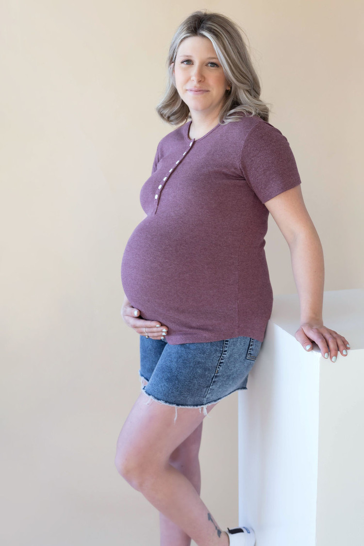 ROSE MATERNITÉ SHORTS AVEC FRANGES - DENIM