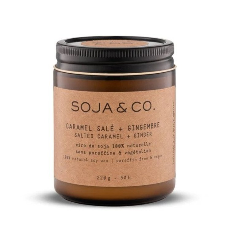 SOJA & CO CHANDELE 8OZ - CARAMEL SALÉ & GINGEMBRE