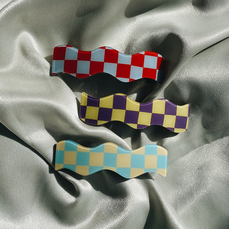 HORACE JEWELRY BARRETTE DAMIERO - ROUGE ET BLEU