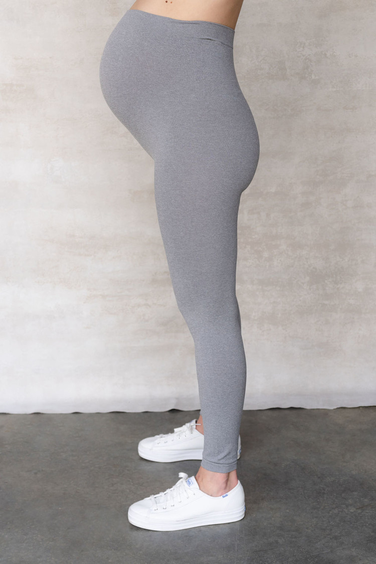 ROSE MATERNITÉ LEGGING SANS COUTURE - GRIS PALE CHINÉ