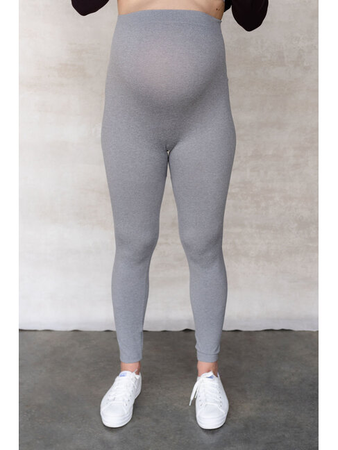 ROSE MATERNITÉ LEGGING SANS COUTURE - GRIS PALE CHINÉ