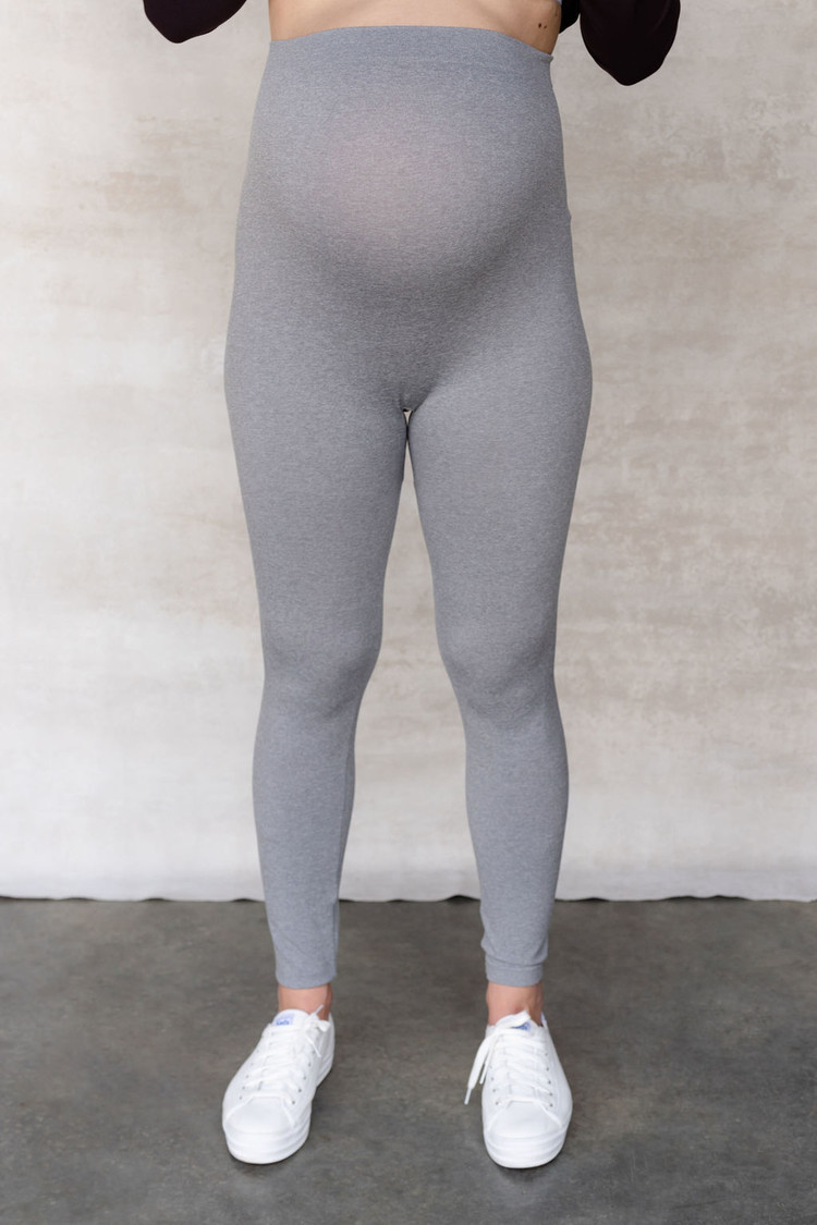 ROSE MATERNITÉ LEGGING SANS COUTURE - GRIS PALE CHINÉ