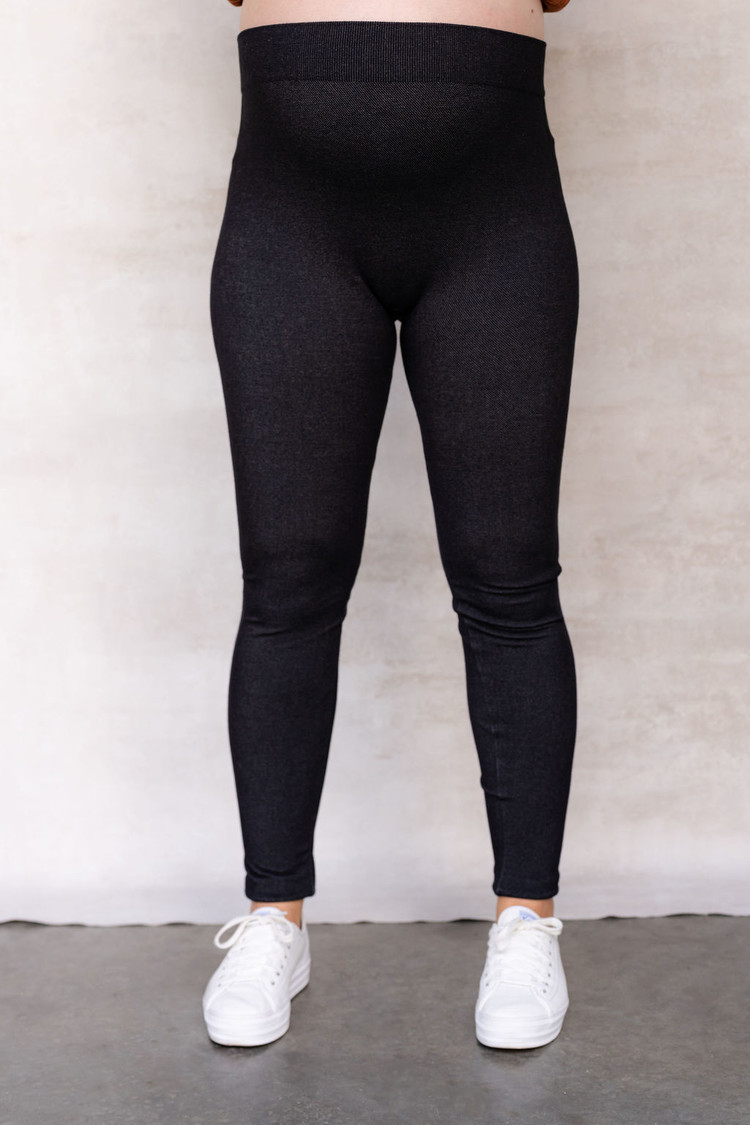 ROSE MATERNITÉ LEGGING EFFET DENIM - NOIR