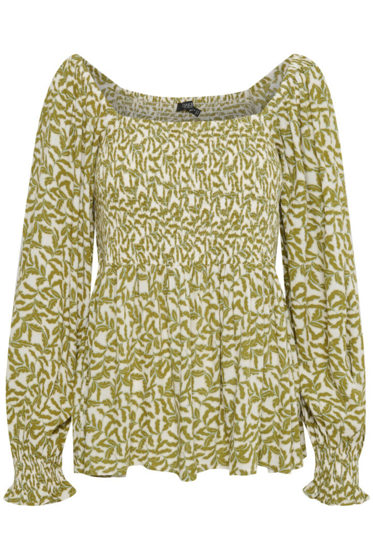 SOAKED IN LUXURY BLOUSE ZAYA - GREEN MOSS LEAF