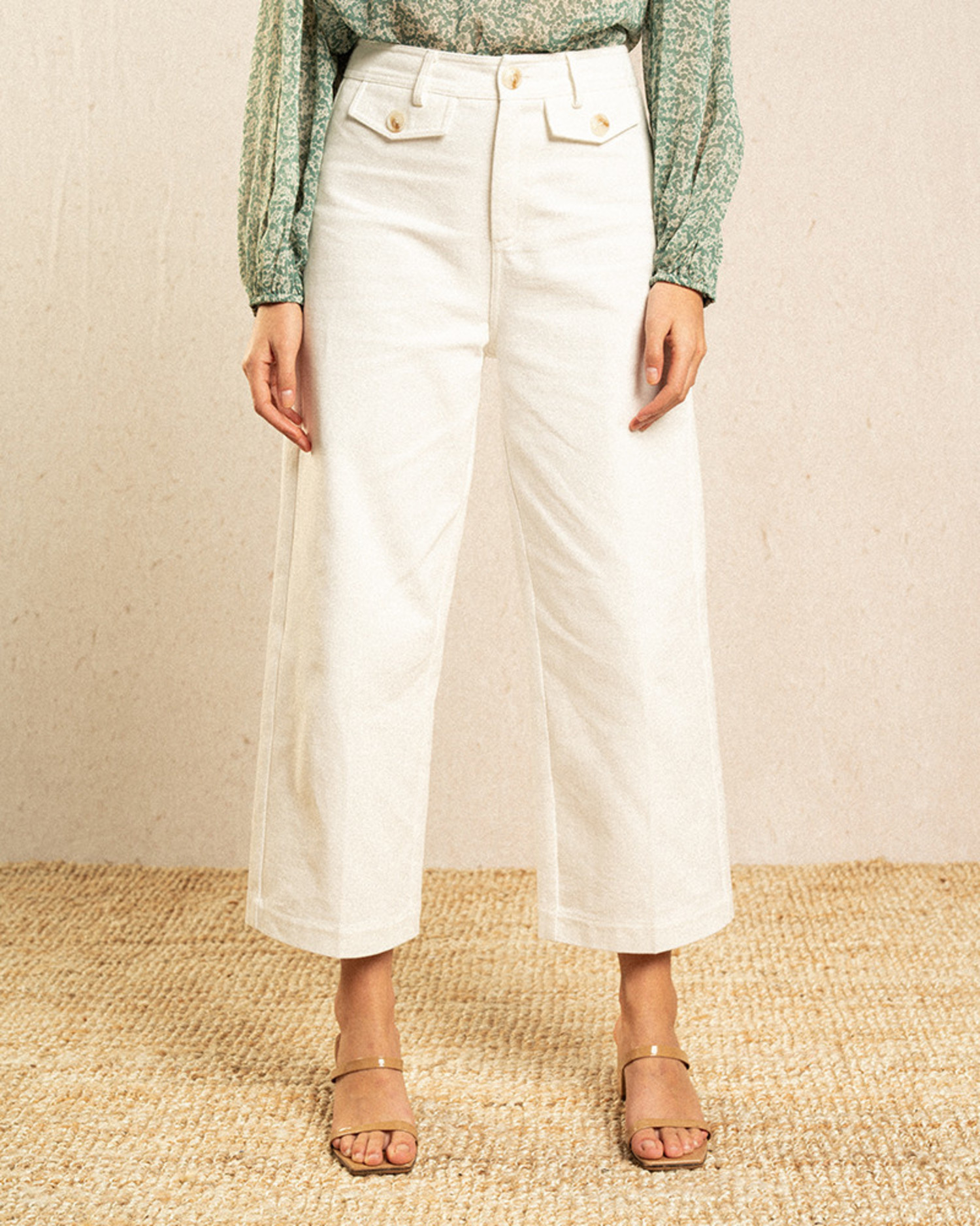 Pantalon Grace Et Mila PANTALON IMAGINATIVE BLANC Boutique La Penderie