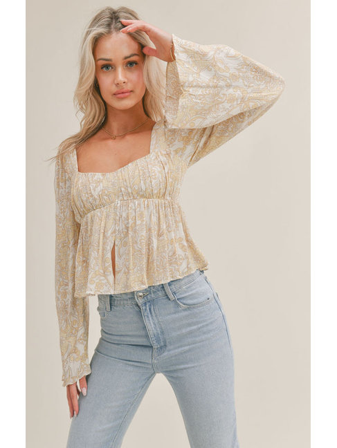 SAGE THE LABEL BLOUSE LEMON GROVE - YELLOW IVORY