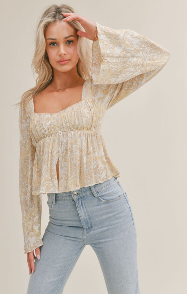 SAGE THE LABEL BLOUSE LEMON GROVE - YELLOW IVORY