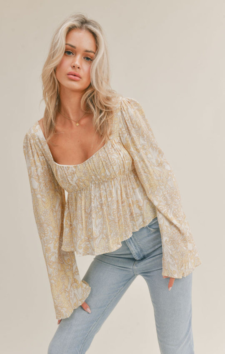 SAGE THE LABEL BLOUSE LEMON GROVE - YELLOW IVORY