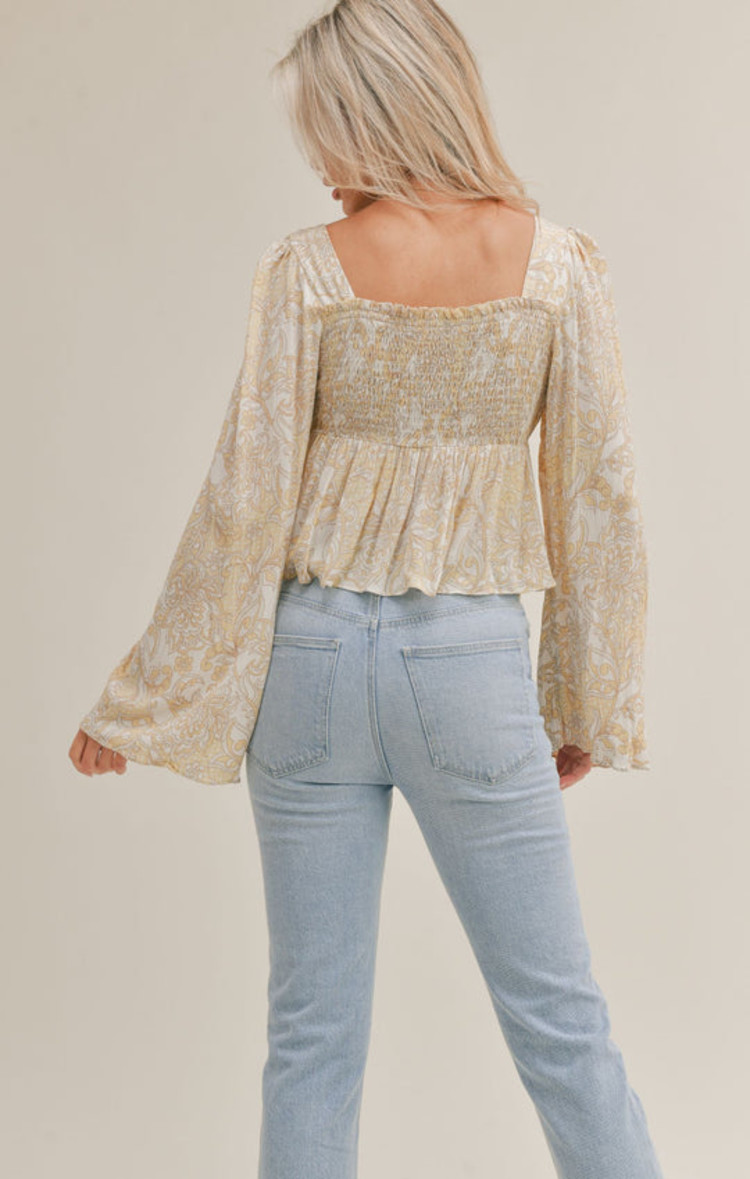 SAGE THE LABEL BLOUSE LEMON GROVE - YELLOW IVORY