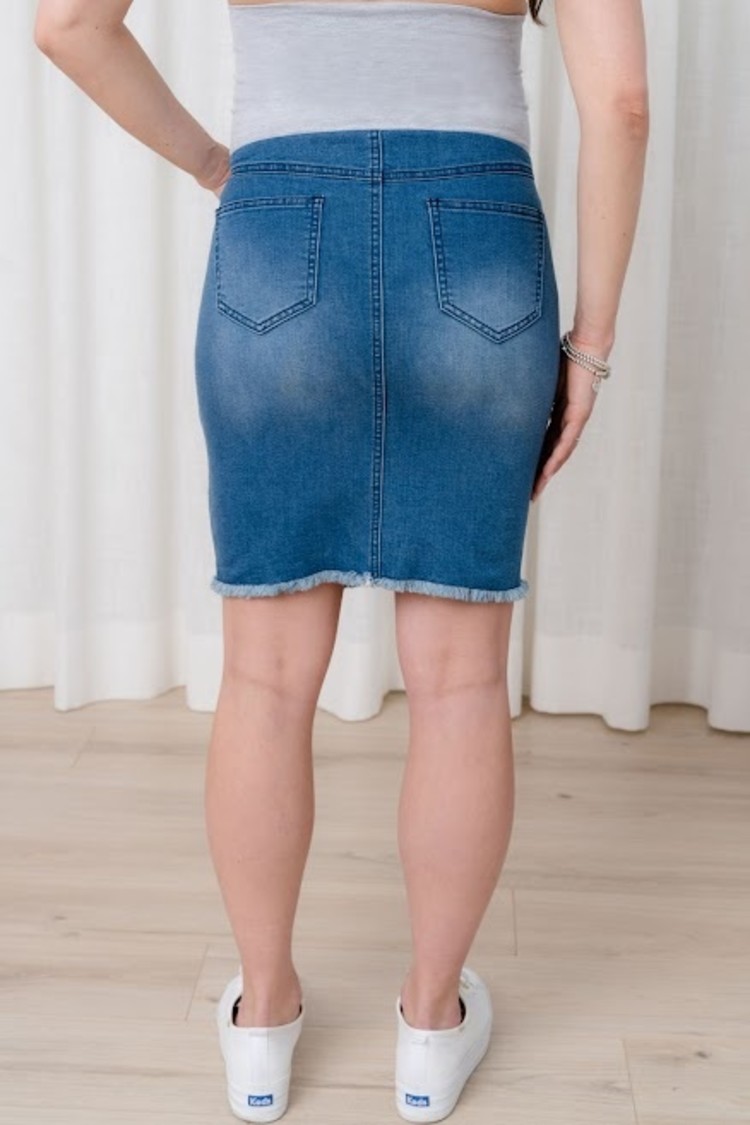ROSE MATERNITÉ JUPE EN DENIM - BLEU