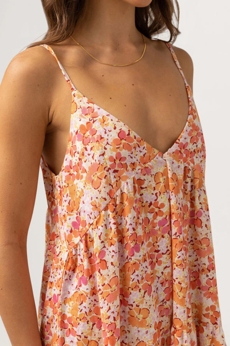 RHYTHM ROBE ROSA FLORAL TIERED MIDI - PINK