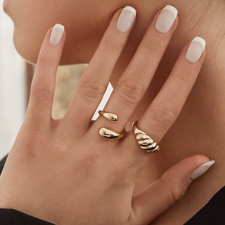 TWENTY COMPASS JEWELRY BAGUE CROISSANT - VERMEIL