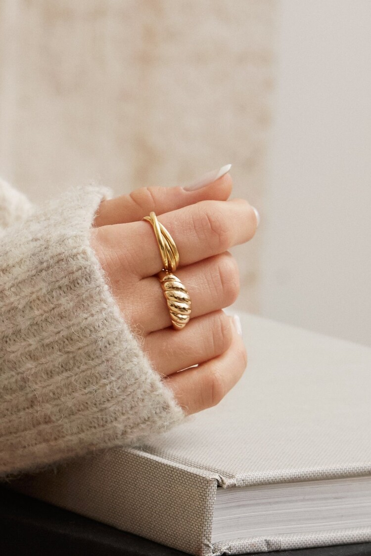 TWENTY COMPASS JEWELRY BAGUE CROISSANT - VERMEIL