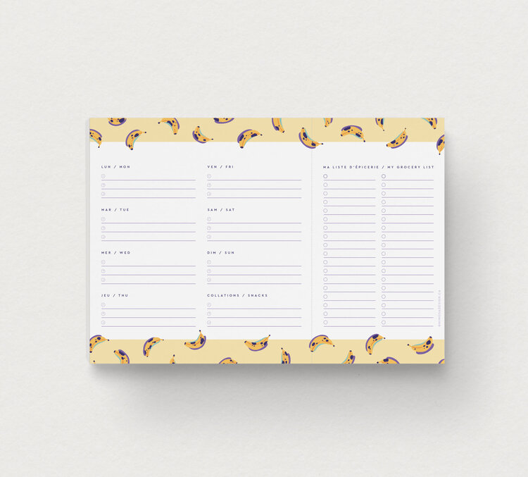 MIMOSA DESIGN PLANIFICATEUR DE REPAS - BANANA