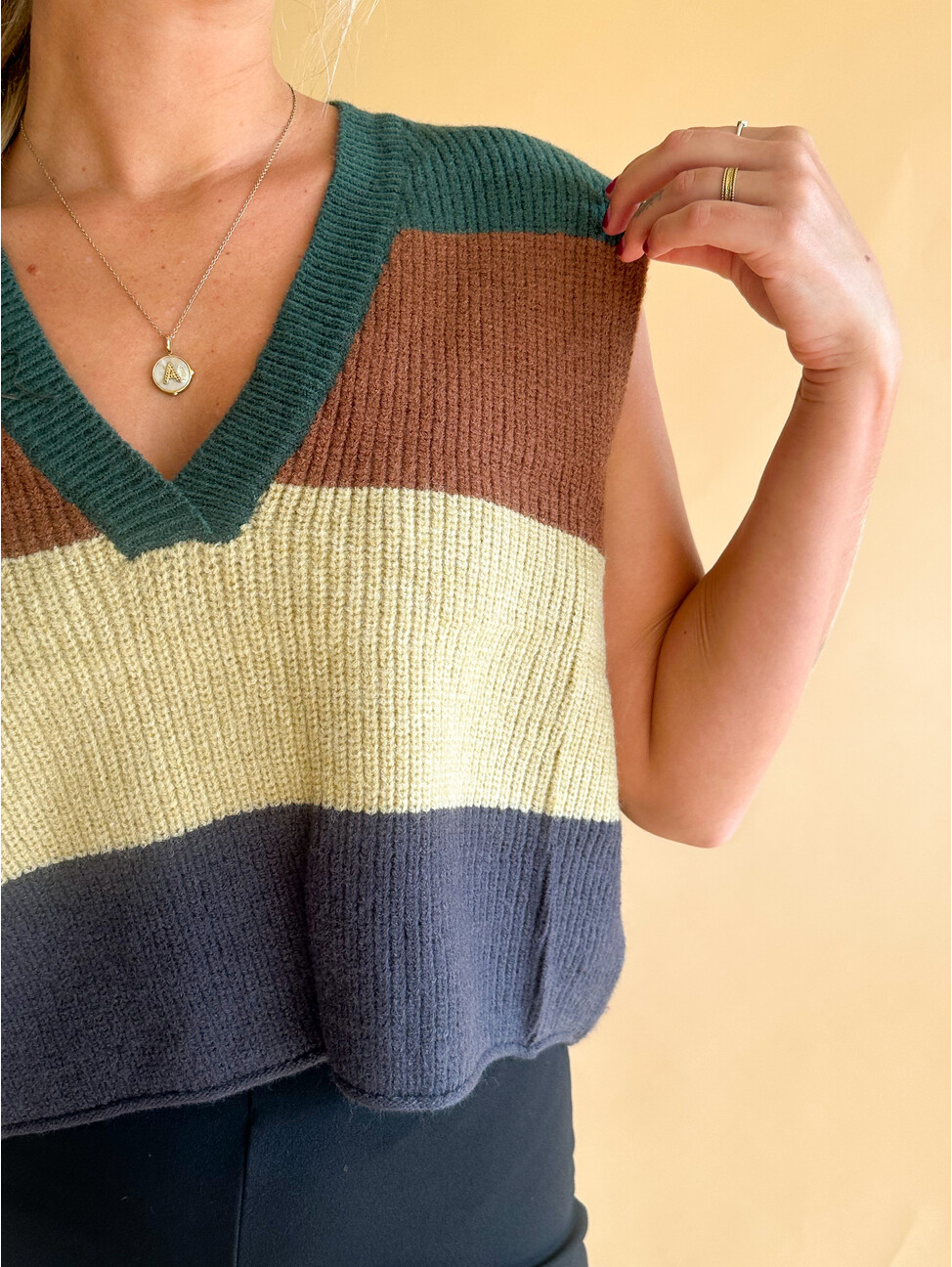 Kit tricot - T-Shirt dentelle Nope en laine recyclée camel