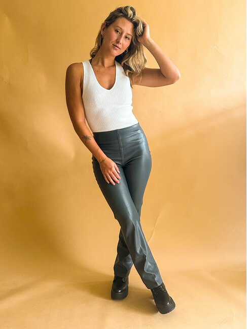 SOAKED IN LUXURY PANTALON STRAIGHT KAYLEE - DARK SLATE