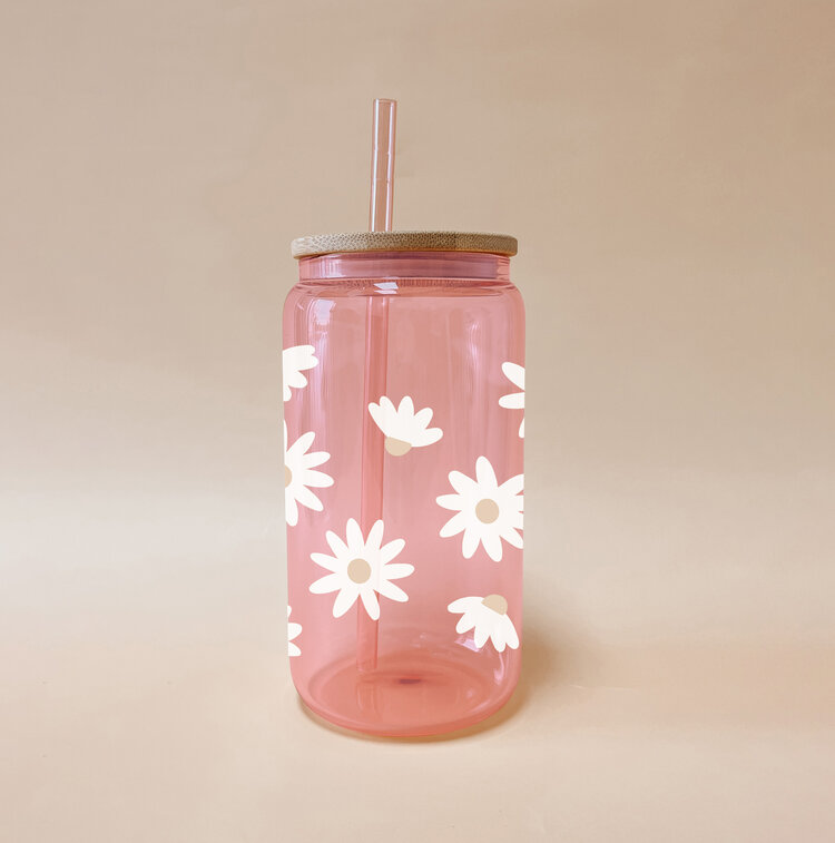 MÕMY VERRE BOHO - FLEURS D'ÉTÉ ( VERRE ROSE )