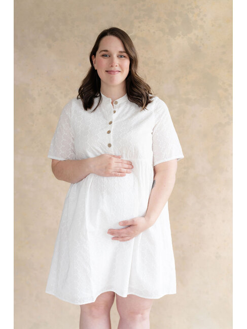 ROSE MATERNITÉ ROBE BIANCA - BRODERIE BLANCHE