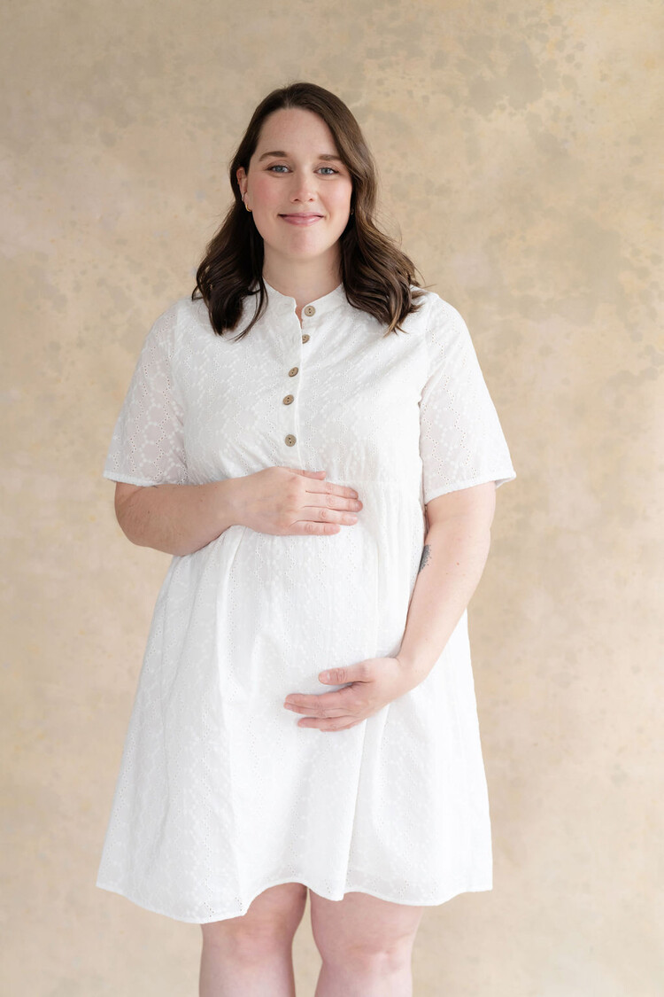 ROSE MATERNITÉ ROBE BIANCA - BRODERIE BLANCHE