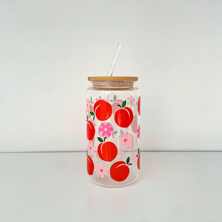 LA PENDERIE VERRE EN BAMBOU - PÊCHES ET FLEURS