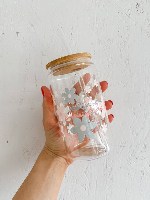 LA PENDERIE PRÉCOMMANDE - VERRE EN BAMBOU - MEILLEURE ENSEIGNANTE FLEURS PASTEL