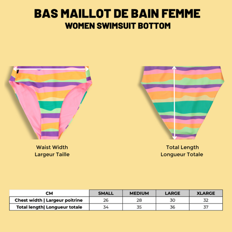 BIRDZ BAS DE BIKINI REVERSIBLE - STRIPES PAPAYA