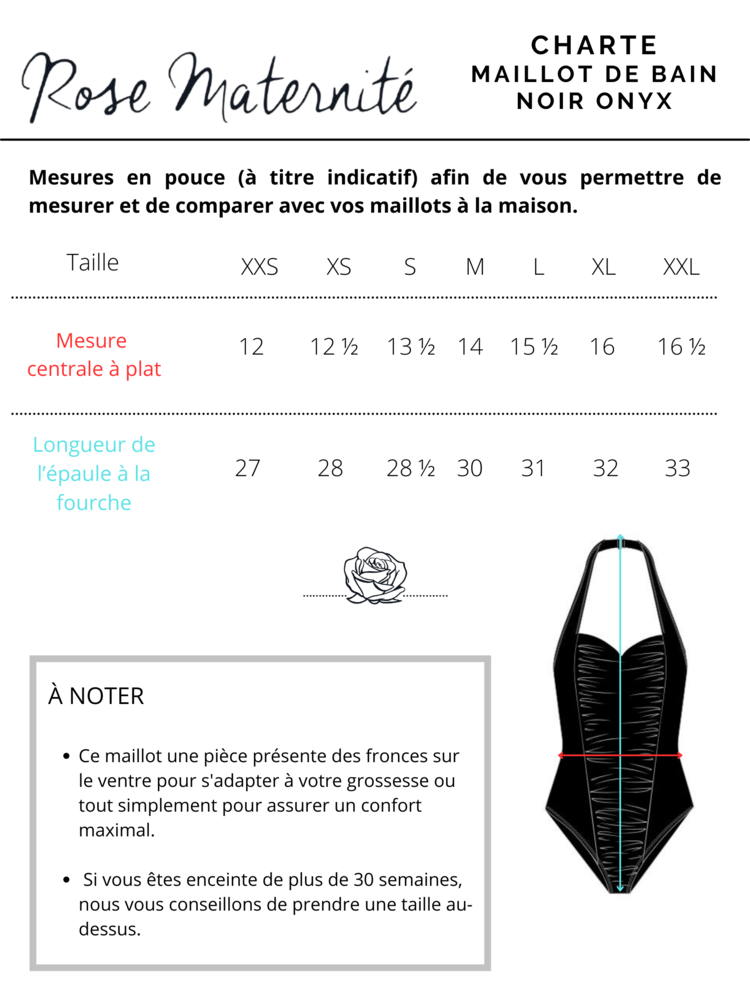 ROSE MATERNITÉ MAILLOT DE BAIN - TOUR DE COU - NOIR
