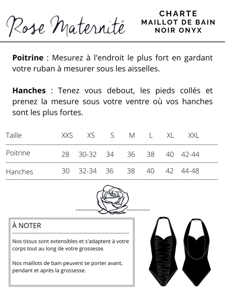 ROSE MATERNITÉ MAILLOT DE BAIN - TOUR DE COU - NOIR