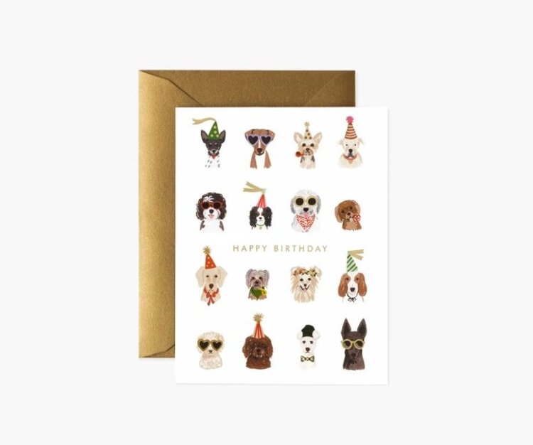 RIFLE PAPER CO COFFRET DE CARTES D'ANNIVERSAIRE - PARTY PUPS