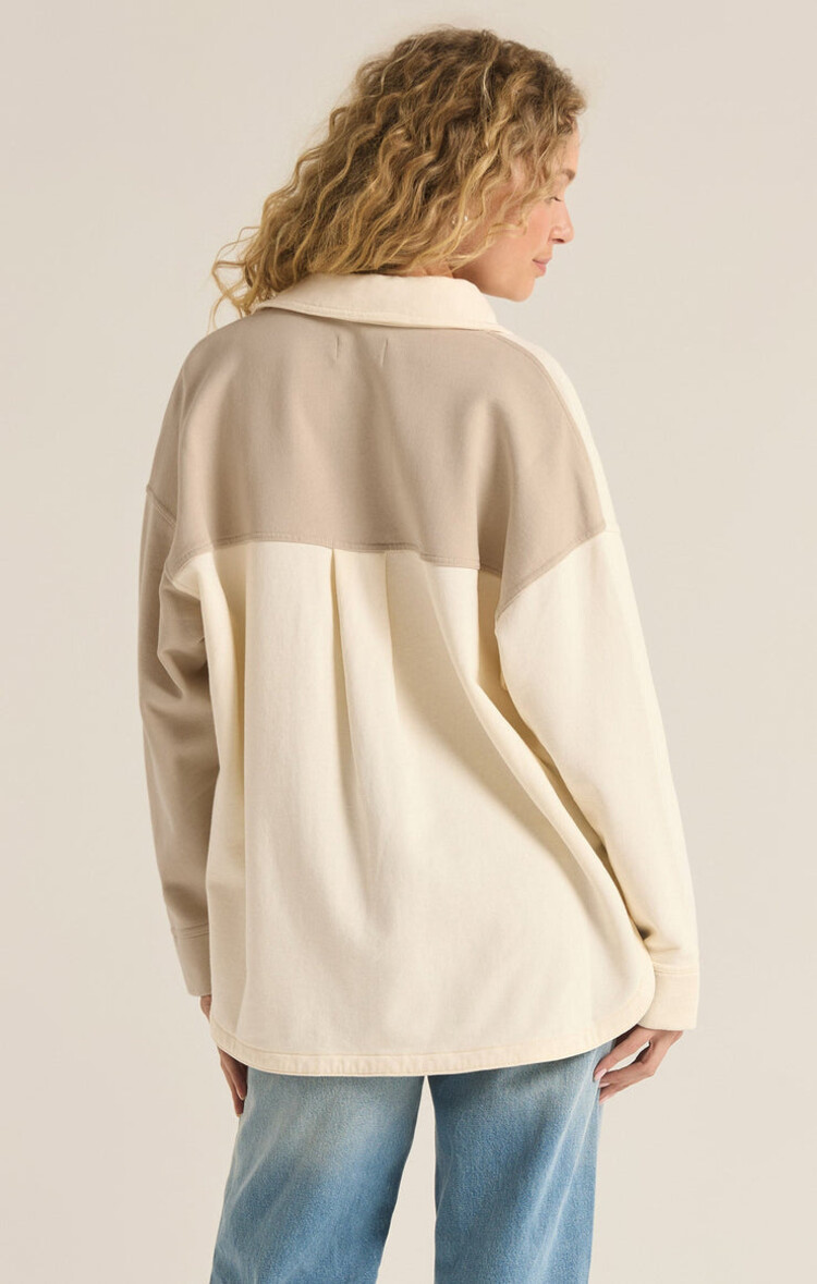 Z SUPPLY VESTE ALL DAY COLORBLOCK - SEA SALT