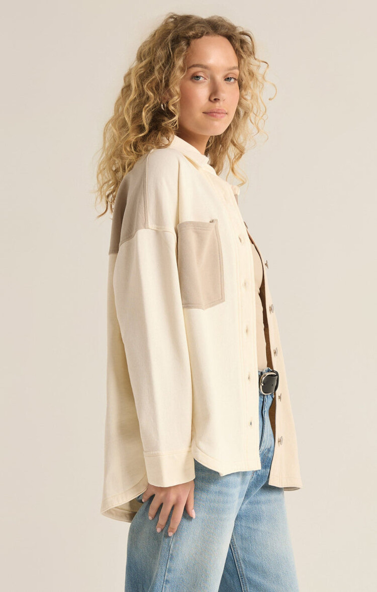 Z SUPPLY VESTE ALL DAY COLORBLOCK - SEA SALT