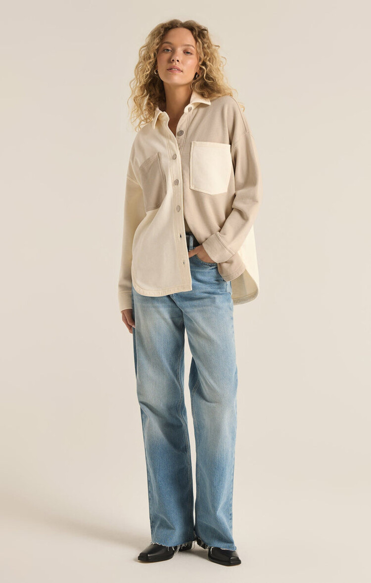 Z SUPPLY VESTE ALL DAY COLORBLOCK - SEA SALT