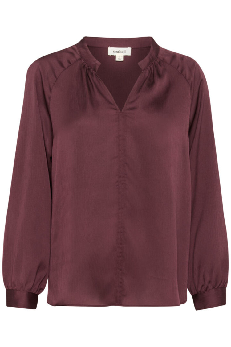 SOAKED IN LUXURY BLOUSE LOANA - FUDGE