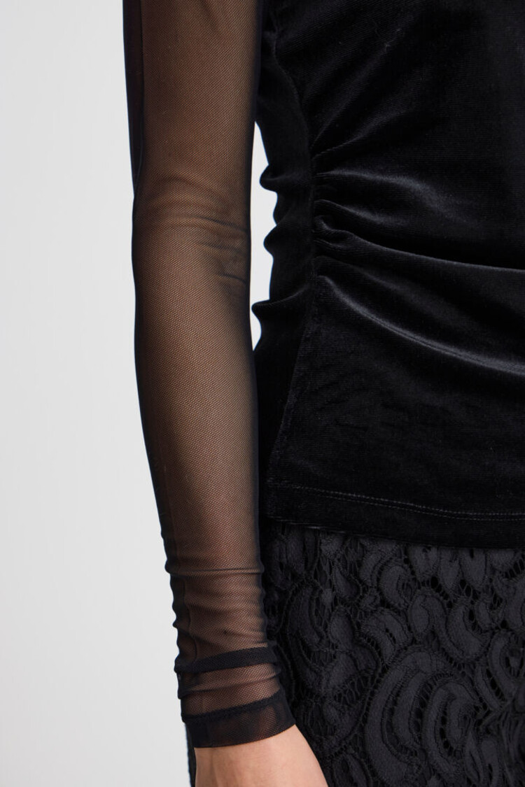 ICHI CHANDAIL MANCHE LONGUE NANA - BLACK