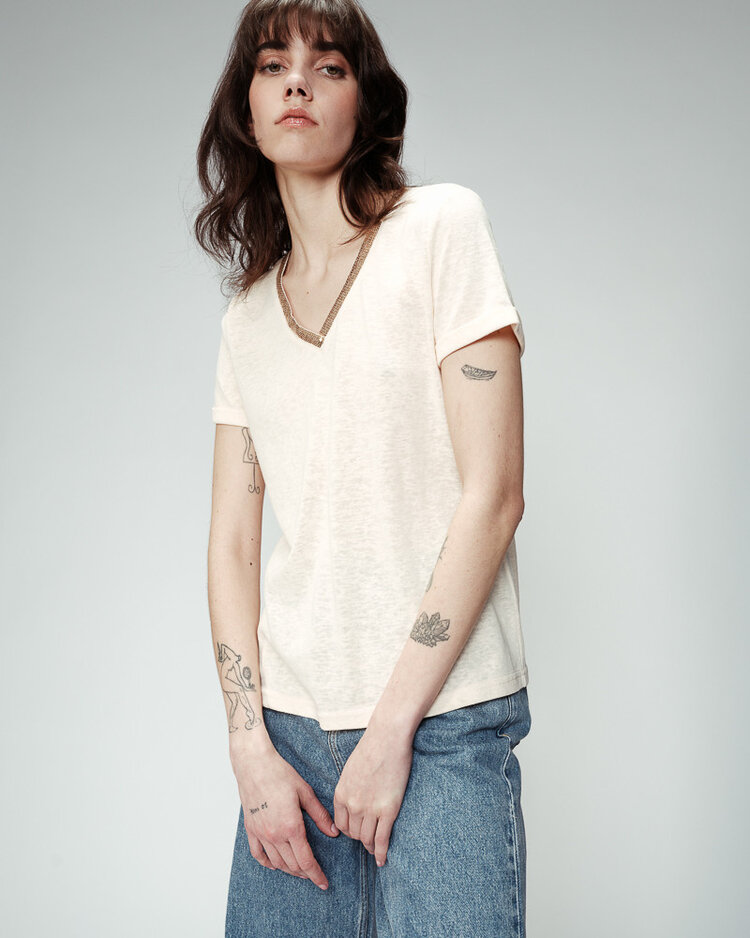 GRACE & MILA T-SHIRT ODELIE - BEIGE