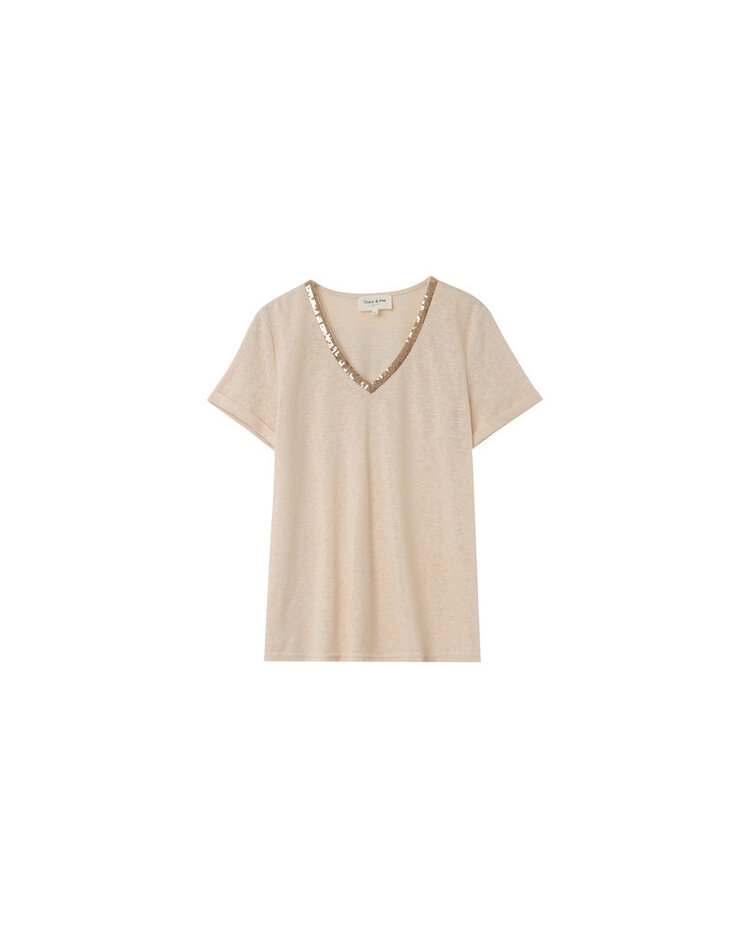 GRACE & MILA T-SHIRT ODELIE - BEIGE