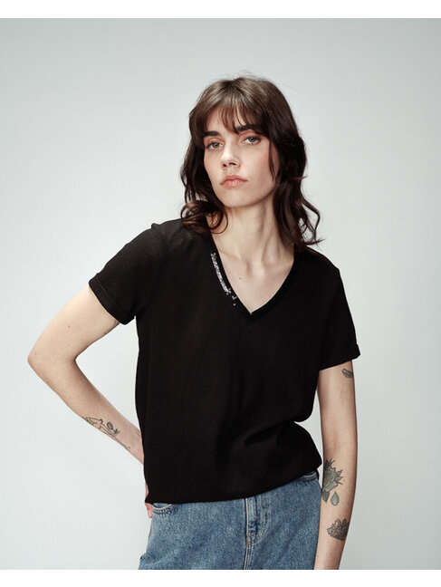 GRACE & MILA T-SHIRT ODELIE - NOIR