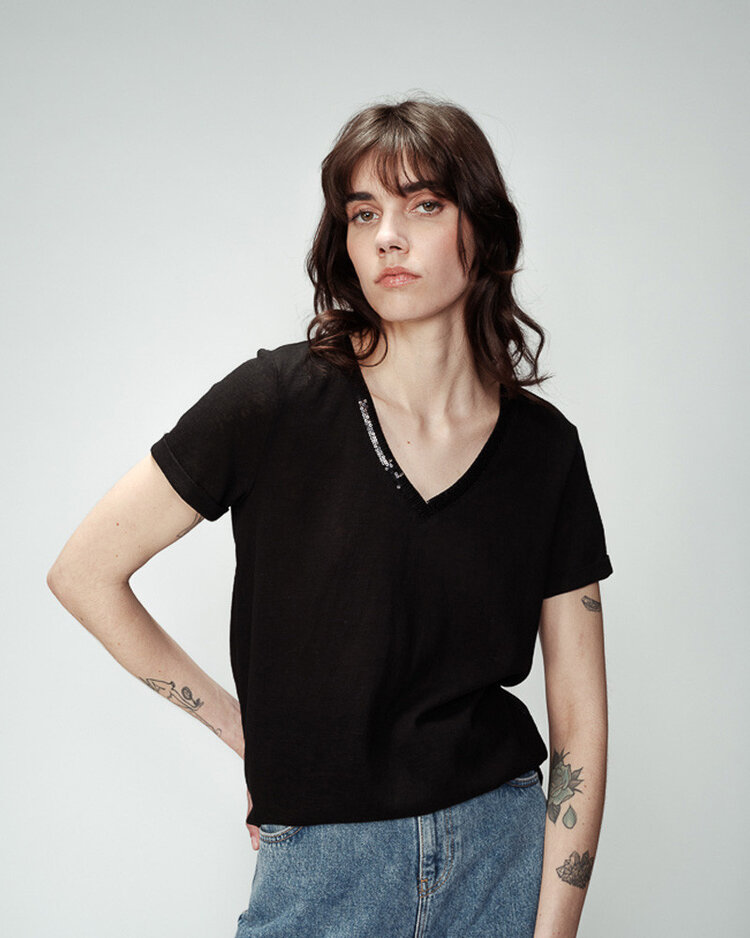 GRACE & MILA T-SHIRT ODELIE - NOIR