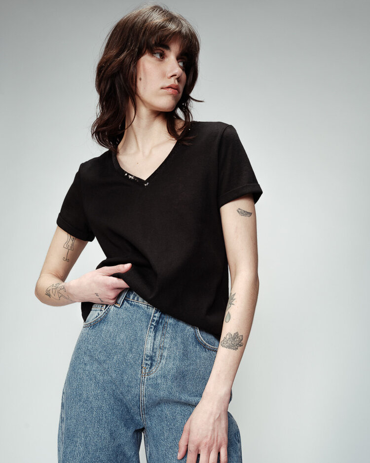 GRACE & MILA T-SHIRT ODELIE - NOIR