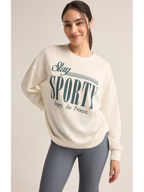 Z SUPPLY CREWNECK STAY SPORTY - SEA SALT