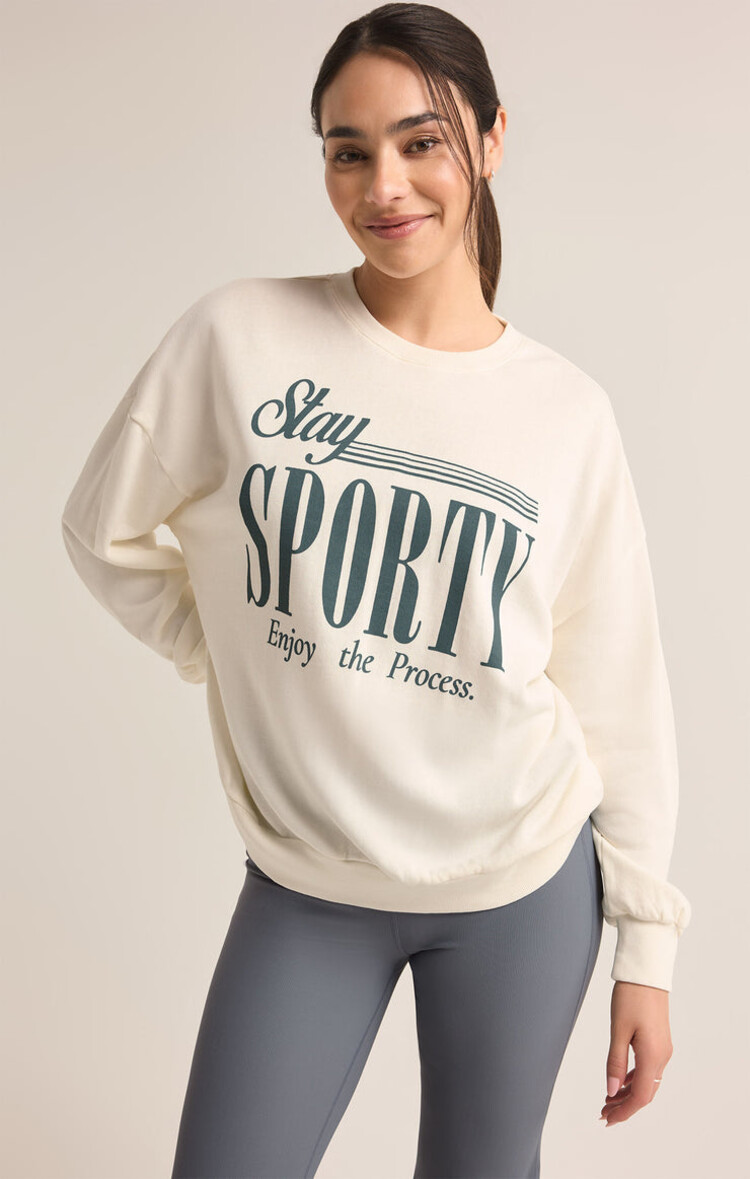 Z SUPPLY CREWNECK STAY SPORTY - SEA SALT