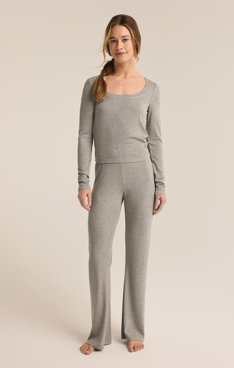 Z SUPPLY PANTALON TERRACE RIB - CLASSIC HEATHER GREY