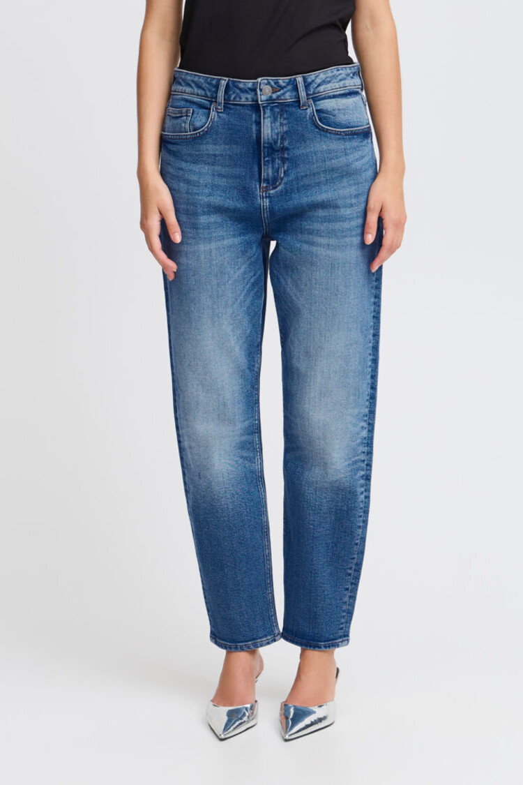 B.YOUNG MOM JEANS LOETTA - MID BLUE DENIM