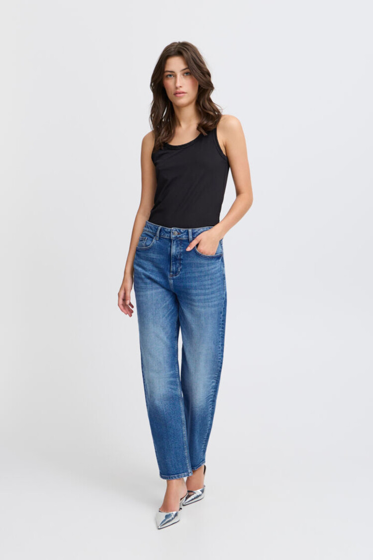 B.YOUNG MOM JEANS LOETTA - MID BLUE DENIM